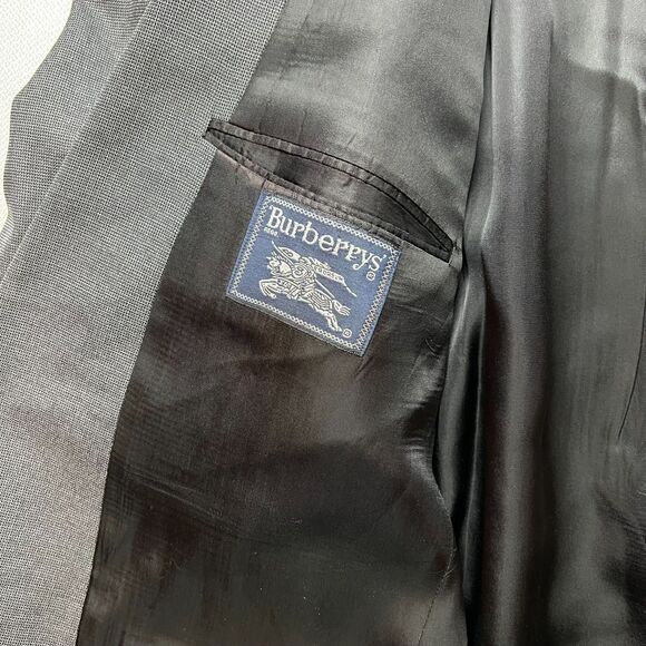 Vintage Burberrys Wool Blazer Men’s 46R | Gray Check Classic Fit Jacket - Picture 14 of 14